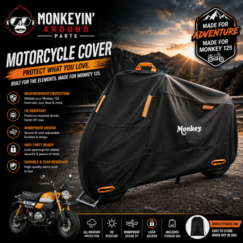 Waterproof Motorcycle Cover – Honda Monkey 125 All-Weather Rain, UV & Dust Protection