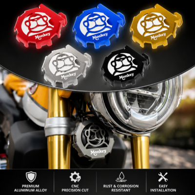 CNC Aluminum Monkey Logo Horn Cover Guard – Honda Monkey 125 (2018–2024) Front Protector Plate