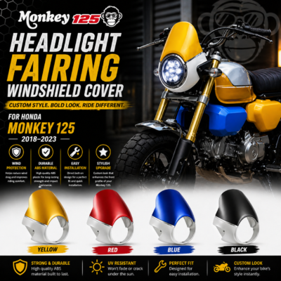 Headlight Fairing Windshield Cover – Honda Monkey 125 (2018–2023) Front Windscreen ABS Shield