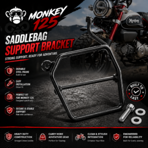 Honda Monkey 125 Left Saddlebag Support Bracket (2018–2024) Rear Luggage Rack Side Bag Holder