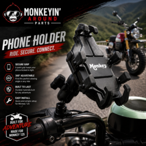 Motorcycle Phone Holder Mount (360° Rotation) – Honda Monkey 125 Handlebar Smartphone Holder