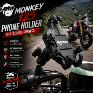 Motorcycle Phone Holder Mount (360° Rotation) – Honda Monkey 125 Handlebar Smartphone Holder