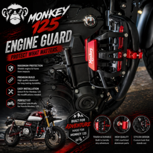 Motorcycle Cup Holder Mount (Monkey Logo) – Honda Monkey 125 Water Bottle Holder (2019–2024)