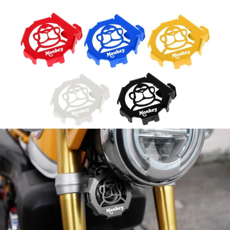 CNC Aluminum Monkey Logo Horn Cover Guard – Honda Monkey 125 (2018–2024) Front Protector Plate